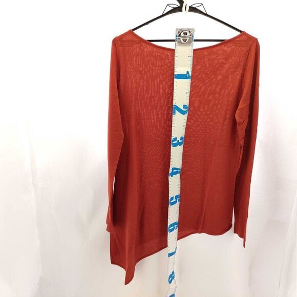 Hermès Paris Cashmere Silk Asymmetrical Sweater - Rust Orange - Size S - Picture 2 of 9